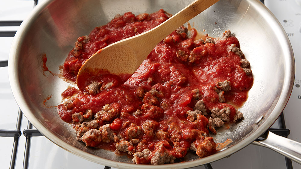 heat beef over medium-high heat until thoroughly cooked